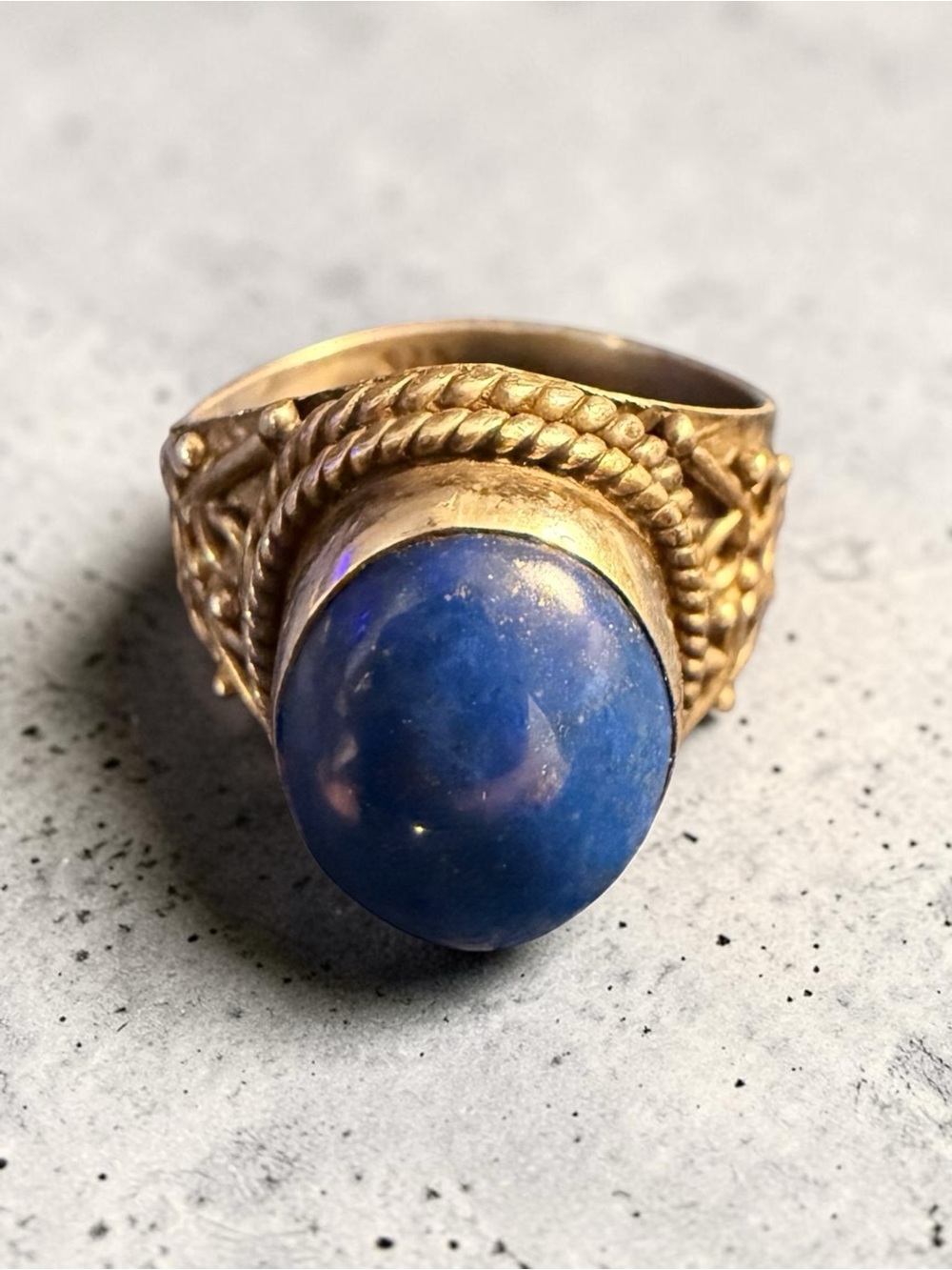 💙 Vintage 925 Sterling Silver Lapis Lazuli Ring — Size 7.5